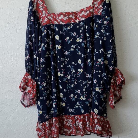 Nwt Suzanne Betro Twin Print Tunic lined 1x - Picture 8 of 9